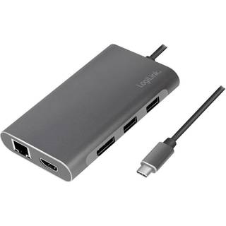 LogiLink USB-C-docka 8-i-1 HDMI/DP/RJ45