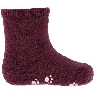 Joha uldstrømper i blommefarvet med anti-slip 27/30