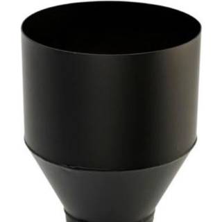 Metalbestos 80 mm overgang til 150 mm stålskorsten. Sort røgrør