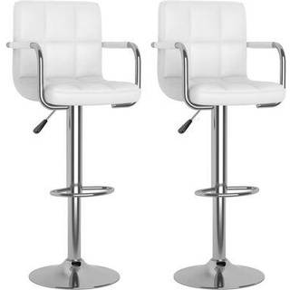barstole 2 stk. kunstlæder hvid