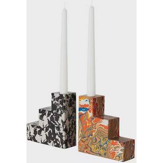 Tom Dixon Decorative Objects - 'Swirl' stepped bookends, set of two in Multicolor Marble powder