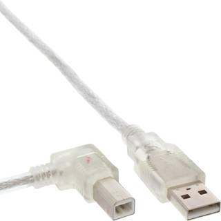 USB kabel 2.0 - USB-A han / USB-B han - Venstre vinklet - 0.5 m