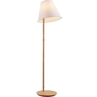 Lucande gulvlampe Jinda, blå, træ, stof, 160 cm, E27