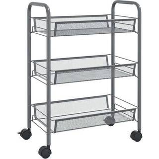 køkkenvogn med 3 hylder 46x26x64 cm jern sort