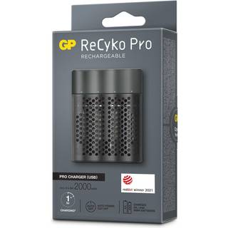 GP BATTERIES GP ReCyko Pro Batterioplader USB inkl. 4 AA batterier 202246