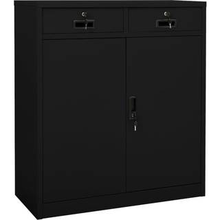 kontorskab 90x40x102 cm stål sort