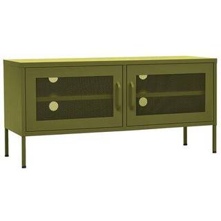 Tv-Skab 105X35X50 Cm Stål - Olivengrøn