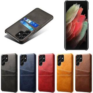 Retro cover med slots Samsung Galaxy S22 Ultra  - brun
