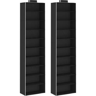 Hængeopbevaring Med 4 Hylder Stof Sort - 30 x 15 x 120 cm