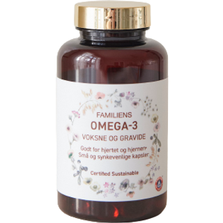 Omega 3 - fiskeolie, 120 kapsler (til 2 mdr.), Familiens Vitaminer