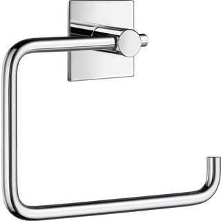 Beslagsboden selvklæbende toiletpapirholder, kvadratisk bagplade, krom