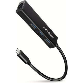 Axagon HMC-GL3A USB-C-Hub 3x USB-A Gbit-LAN schwarz USB 3.2 Gen 1 (3.1 Gen 1) Type-C 5000 Mbit/s Sort