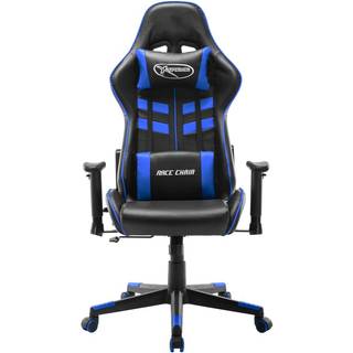 gamingstol kunstlæder sort og blå