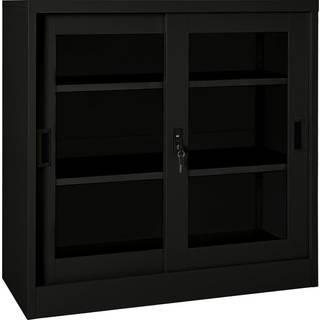 skab med skydelåger 90x40x90 cm stål lysegrå