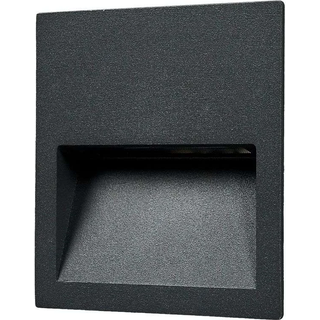 Lucande LED-vægindbygningslampe Loya, 11,5x11,5 cm, grå, IP54