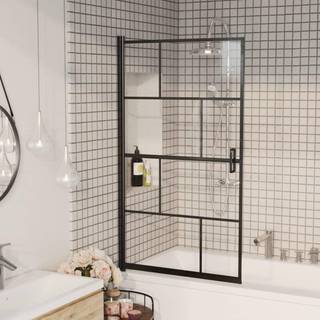 bruseafskærmning 80x140 cm sikkerhedsglas sort