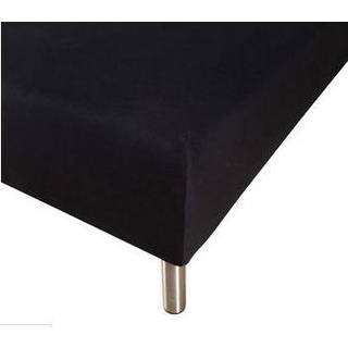 Boxlagen 70x200 cm - Sort - 100% Bomuldssatin - Faconlagen til madras
