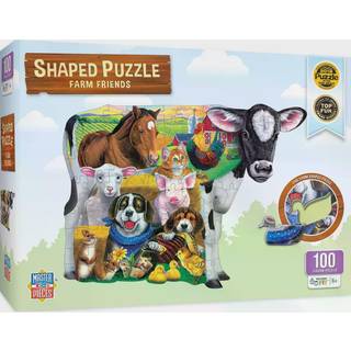 Masterpieces 100 stykker formet puslespil til børn - landbrugsvenner - 14 """" x19 """"