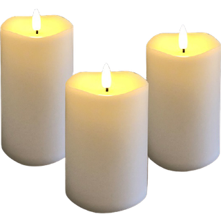 Veliline 3d Flamme Bloklysip44 Sæt 3stk.ø7,5x10+12,5+timer - Vl 41020 ✓ På lager - klar til levering og afhentning