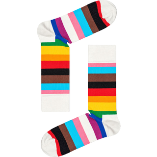 Happy Socks Pride Stripe Sock - White Pattern-2 - Str 36/40