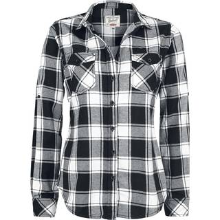 Brandit Amy Flannelskjorte Dame Sort/White