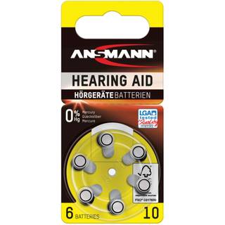 Ansmann 1x6 Ansmann Zinc-Air 10 (PR70) Hearing Aid Batteries