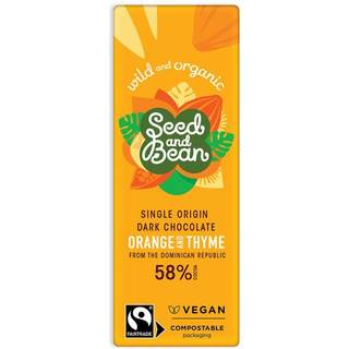 Seed & Bean Mørk Chokolade 58% Appelsin & Timian Ø - 25 g.