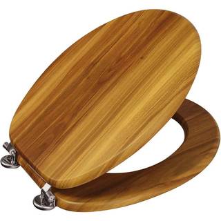 Showerdrape Showerdrape Brown Oxford Wooden Toilet Seat