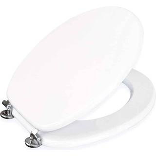 Showerdrape Showerdrape White Oxford Wooden Toilet Seat