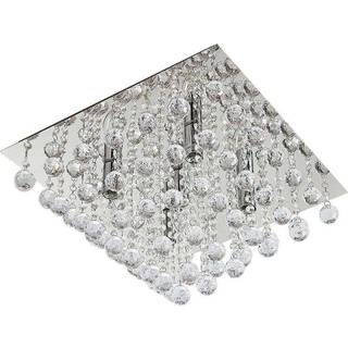 Lindby loftlampe Annica, kantet, krom, metal, 42 cm