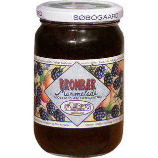 Søbogaard Brombærmarmelade sødet m æble Ø - 390 g.
