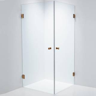 Brusehjørne Duschbyggarna Twin Design 700 x 800 Klart Glas/Kobber