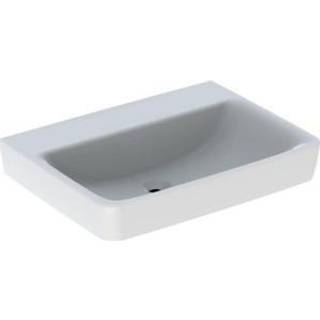 Geberit Renova Plan håndvask: B=65cm, T=48cm, Hanehul=Uden, Overløb=Uden, Hvid / KeraTect