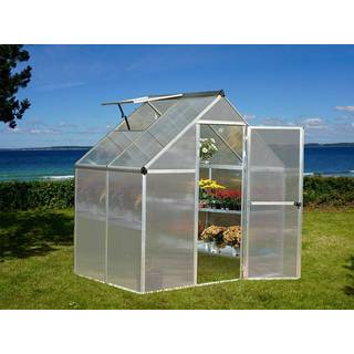 Drivhus polycarbonat 2,3m², Palram/Canopia, 1,85x1,26x2,08m, Sølv