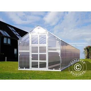 Drivhus polycarbonat TITAN Classic 480, 28,5m², 2,35x12,12m, Sølv