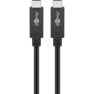 USB-C lade- og datakabel 3.2 Gen 2x2 20 Gbps , sort 1m