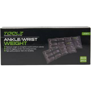 TOOLZ Wrist/Ankle Weight 2kg - 2pcs Weighted Cuffs - Black - black - nosize