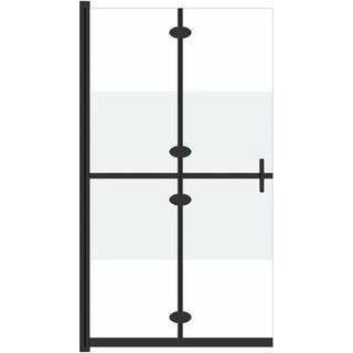 foldbar brusevæg 110x190 cm halvt matteret sikkerhedsglas