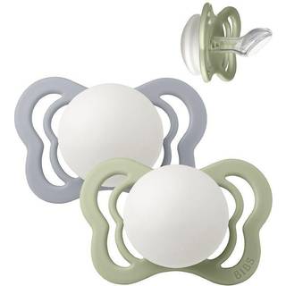 Bibs Pacifier Couture Silicone Size 1 Sage Glow/Cloud Glow (2 stk)