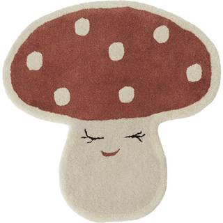 Oyoy Malle Mushroom Gulvtæppe 75x77 Cm t - Børnetæpper Uld Rød - M107160