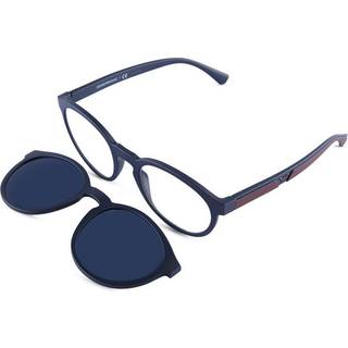 Emporio Armani EA4152 With Clip-On 56691W 52 Briller Mænd Blue - Matte Blue - 52mm