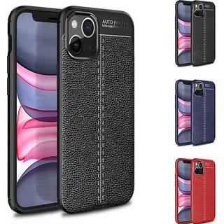 Lædermønstret TPU Cover Apple iPhone 13  - sort