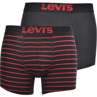 Levis 2-pak Base Stripe Boxer - Black/Red - XX-Large