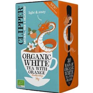 Clipper Hvid te med Appelsin - 20 breve - Økologisk