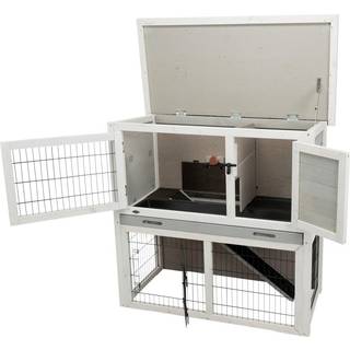 Trixie natura guinea pig hutch with outdoor run 104 × 97 × 52 cm grey/white