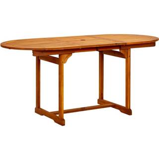 havebord (120-170)x80x75 cm massivt akacietræ