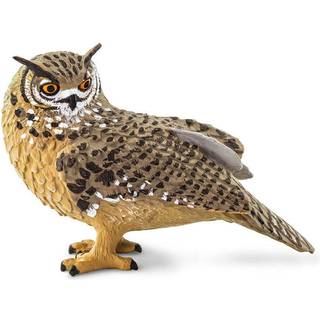 Safari Ltd. Eagle Owl Figurine - Detaljerad 3 """" Plastmodell Figur - Rolig pedagogisk fågelspel Toy for Boys Girls & Kids Ages 3