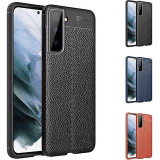 Lædermønstret TPU Cover Samsung Galaxy S21 Plus  - rød