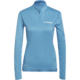 adidas Muscle Half-Zip Long Sleeve Women - Blue, Size XS - blue