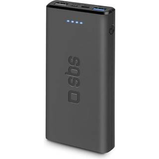 SBS powerbank 10.000 mAh - sort (På lager i varehus)